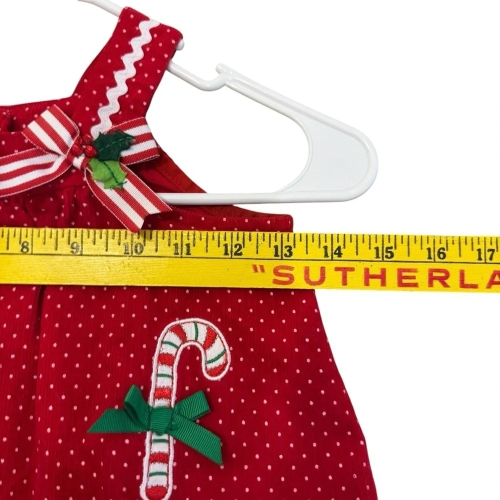 Rare Too! Girls 24M Red Christmas Dress Candy Cane Corduroy Holiday